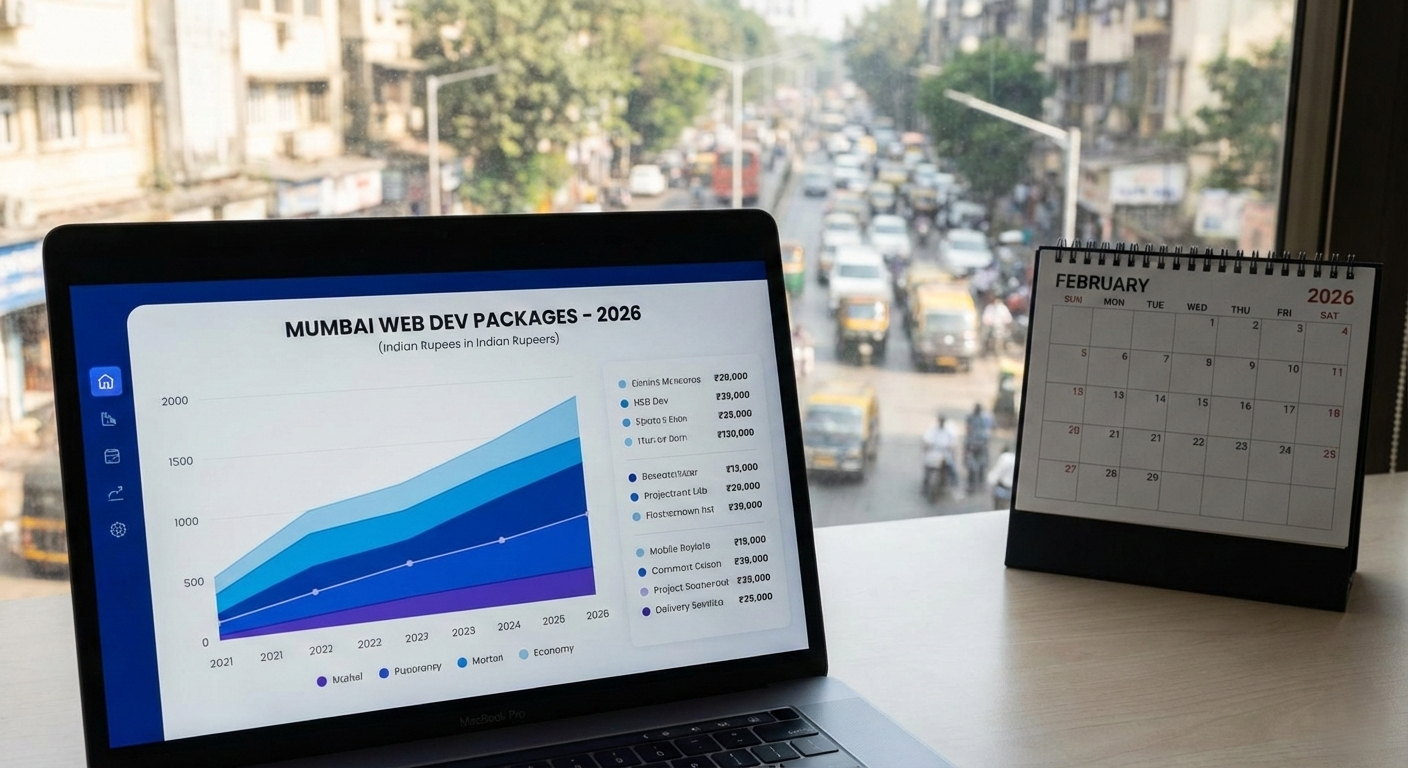 Illustration showing pricing breakdown for website development in Mumbai